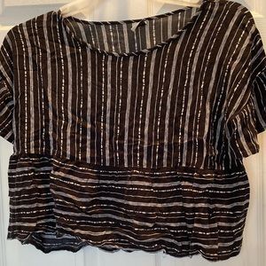 Crop top black and white stripes babydoll